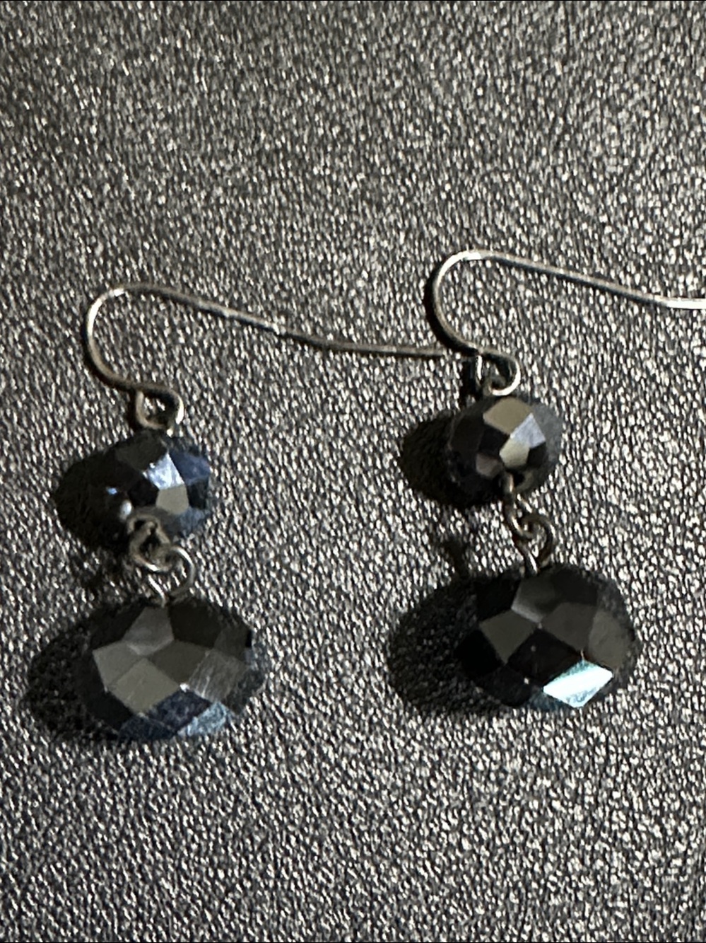 Croft & Barrow Dark Blue Faceted Bead Dangle Wire Back Earrings